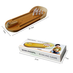 Mini Bowling Table Games Wooden Children's Educational Innovative Toys Solid Wood Parent-Child Fun Ball