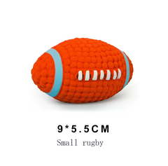 Pet latex toys, latex rugby, soccer, sound making toys, bite resistant, venting pet dog toys