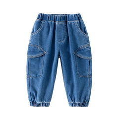 Baby Large Pocket Cover Pants Spring Casual Kids Bottoms