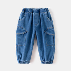 Baby Large Pocket Cover Pants Spring Casual Kids Bottoms